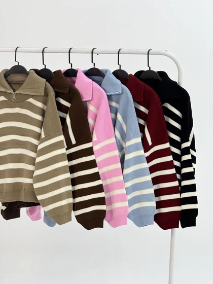 بافت راه راه یقه دار|آراسز