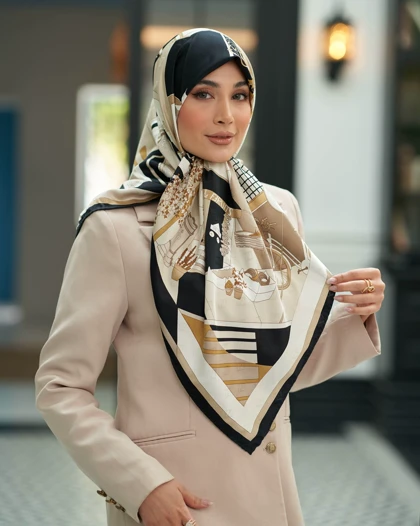 روسری ابریشم ژاکارد قواره 120 30205