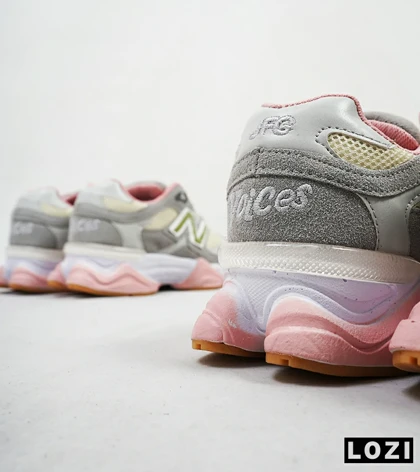 کفش کتانی زنانه طوسی لیمویی صورتی NEW BALANCE 9060