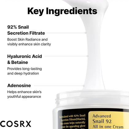 کرم آبرسان و ترمیم کننده حلزون کوزارکس COSRX مدل Advanced Snail 92 حجم 100g