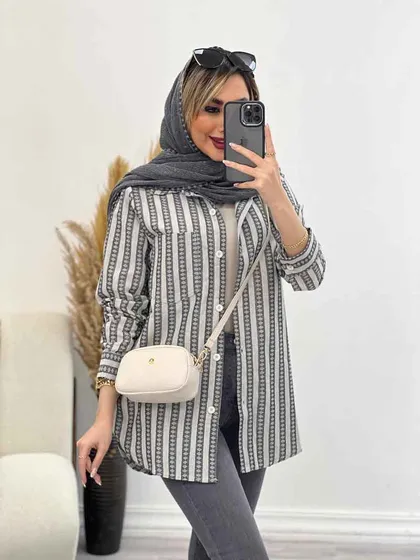 شومیز راه راه لوزی دار