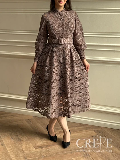 پیراهن گیپور جلو دکمه