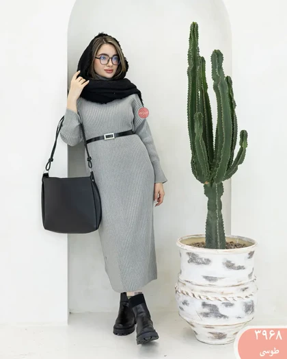 پیراهن بافت یقه ایستاده 3968