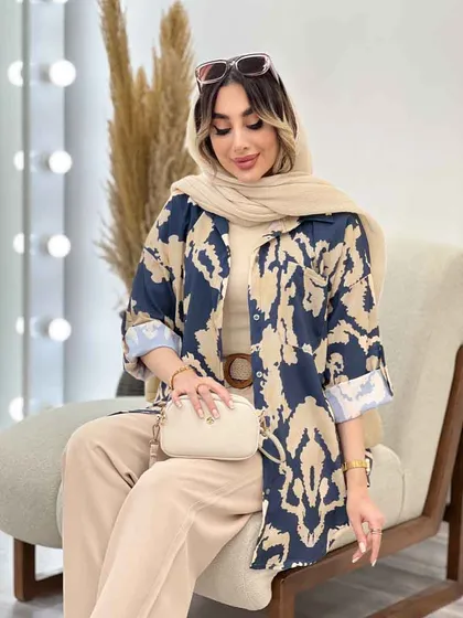 شومیز طرح دار تک جیب صنم