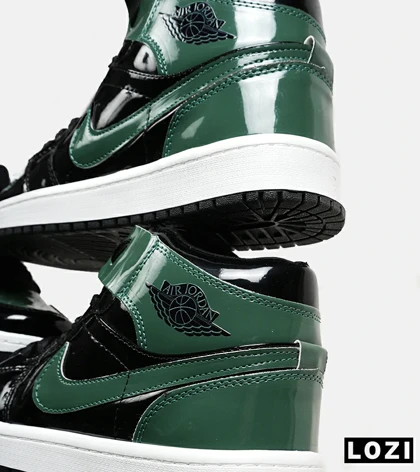 کفش کتانی ساق‌دار مردانه و زنانه مشکی سبز NIKE jordan 1