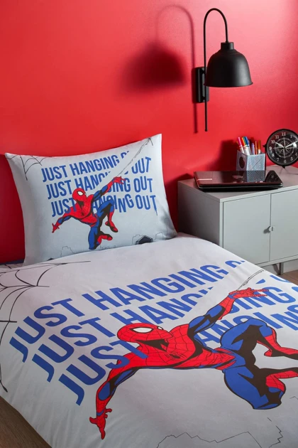 سرویس روتختی یک نفره Özdilek مدل Spiderman Blue Web پنبه - آبی