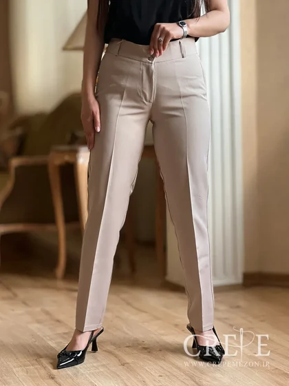 شلوار کرپ کلاسیک جلوزیپ قد 100