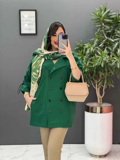 مانتو لینن آستین گت دار ده دکمه