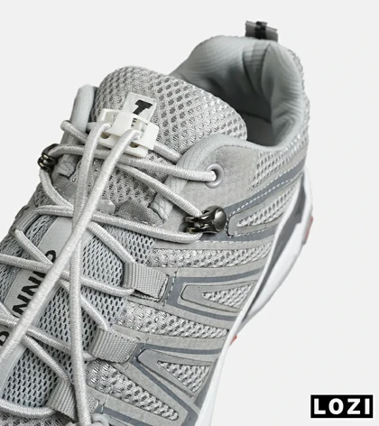 کفش کتانی مردانه و زنانه طوسی سفید I-Runner مدل 7921