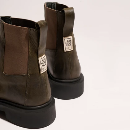 نیم بوت چرم مردانه سبز مدل rafael