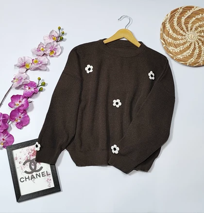 بلوز بافت گل‌دار مدل آلاله کد 40210