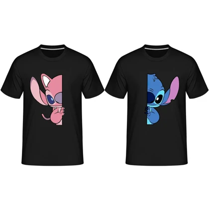 ست تیشرت دو نفره کاپلی طرح استیچ stich