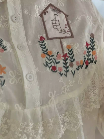 شومیز پرنسسی تمام کار شده کد 5679