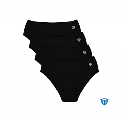 شورت زنانه ضدحساسیت مودال تاپیک بسته 4 عددی مشکی مدل پانیذ