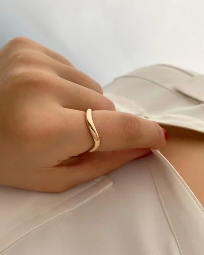 انگشتر آینه ای موج دار ژوپینگ