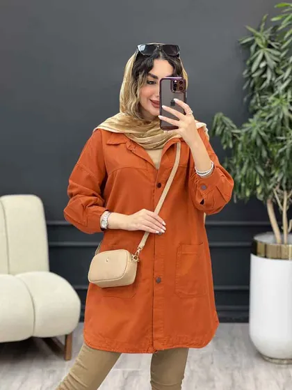 مانتو دو جیب برش‌دار سرو