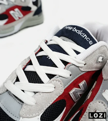 کفش کتانی سفید طوسی قرمز Newbalance 992