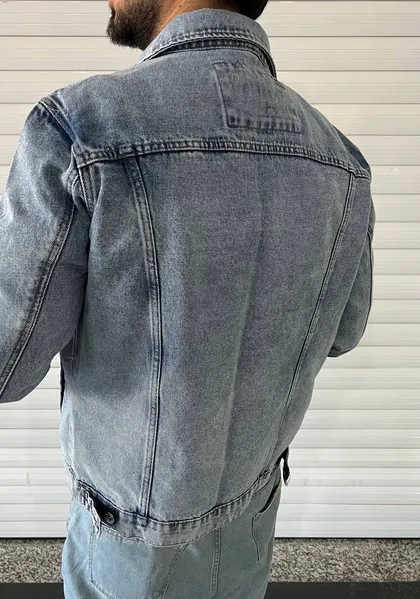 کت جین آبی تیره BERSHKA ساده