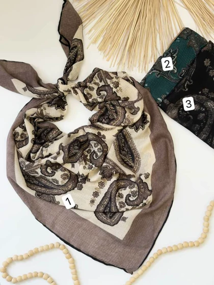 1807- روسری ژاکارد دست دوز