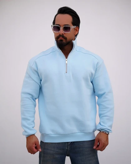 دورس سه‌نخ داخل کرکی نیم‌زیپ مردانه