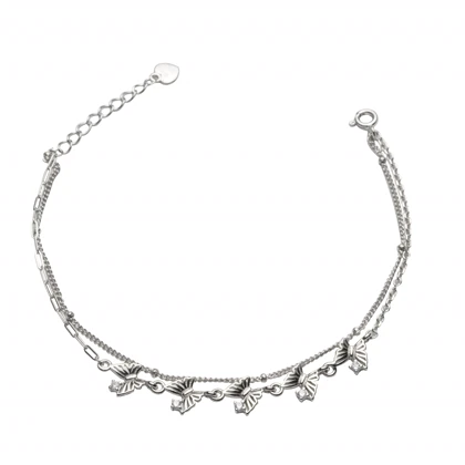 دستبند نقره پروانه کد 351263