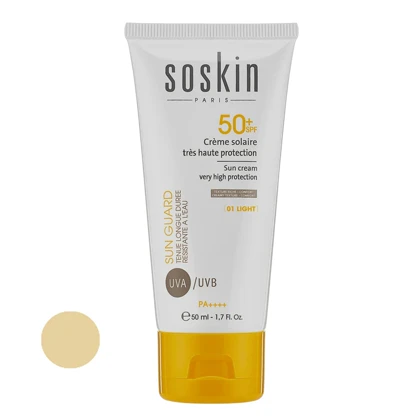 کرم ضد آفتاب رنگی ساسکین spf50