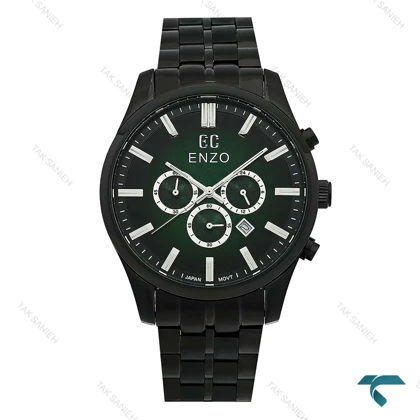 ساعت انزو EC-3122 اورجینال مردانه مشکی صفحه سبز Enzo-8790-G