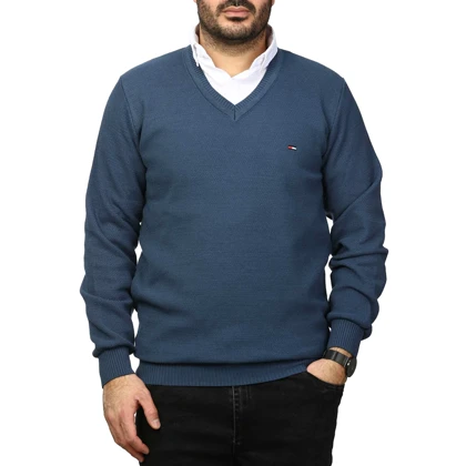 پلیور بافت یقه هفت فندوقی مردانه مدل 669854