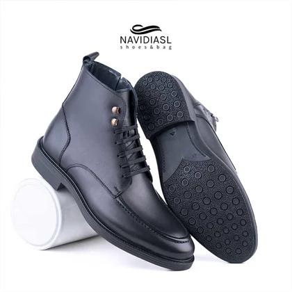 نیم بوت مردانه چرم کلاسیک کد 7022011