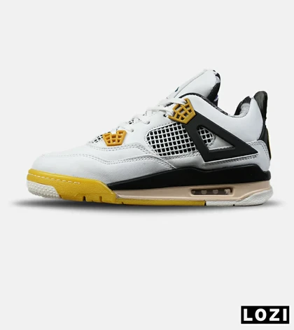 کتانی ساق‌دار زنانه و مردانه سفید زرد Nike air jordan 4 مدل 8037