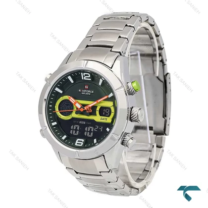 ساعت نیوی فورس NF9232 مردانه دوزمانه صفحه سبز NaviForce-7052-G