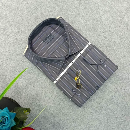 پیراهن استین بلند مردانه _ طرح راه راه قواره کلاسیک