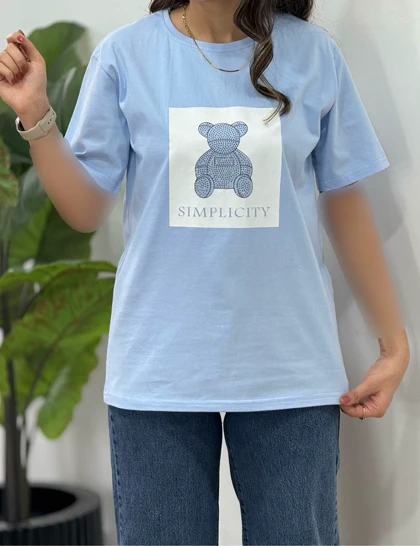 تیشرت پنبه نگین‌دار پاندا