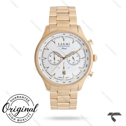 ساعت مردانه لاکسمی 8195-3 طلایی صفحه سفید Laxmi-9394-G