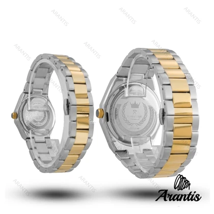 ساعت ست رومانسون طلایی سیلور صفحه قهوه ای s-10070