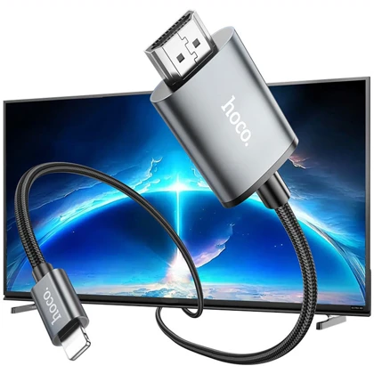 کابل تبدیل لایتنینگ به HDMI هوکو Hoco مدل UA27 طول 2 متر