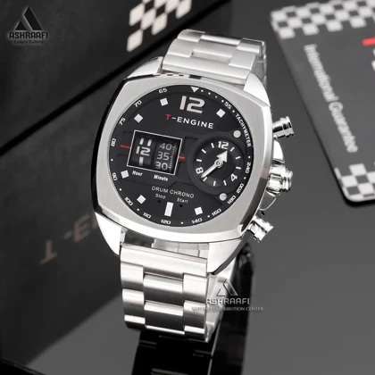 ساعت تی انجین صفحه مشکی T-Engine Drum Chrono 3940