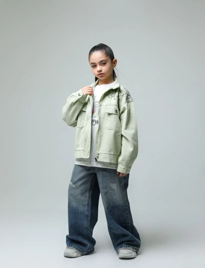 دو تیکه کت و تیشرت دخترانه رنگ سرخابی کد 3823