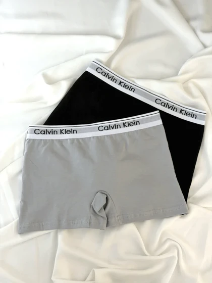 شورت نخی پادار کش پهن کلوین L و XL کد 20871024