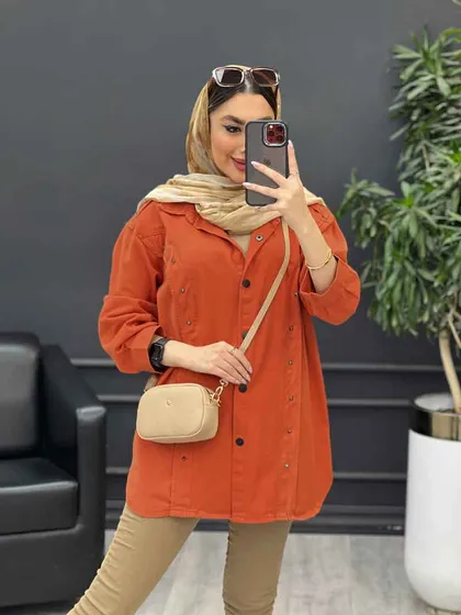 مانتو پرچ دار صدف