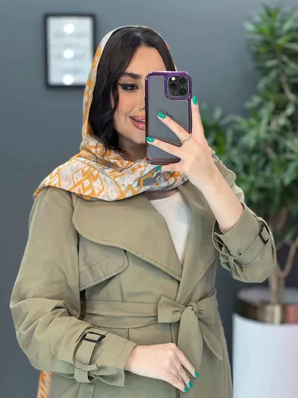 مانتو لینن پشت ژیله کمربندی