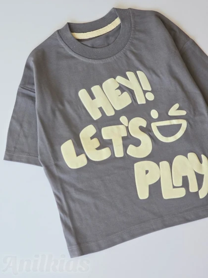 تیشرت بچگانه چاپی letss plau y کد (1065)