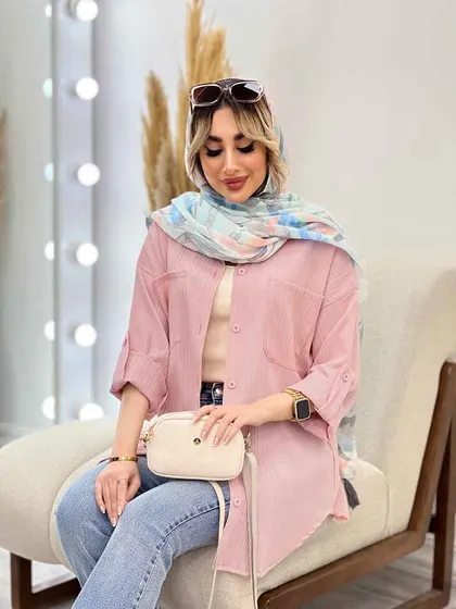 شومیز کراش آستین بند دار