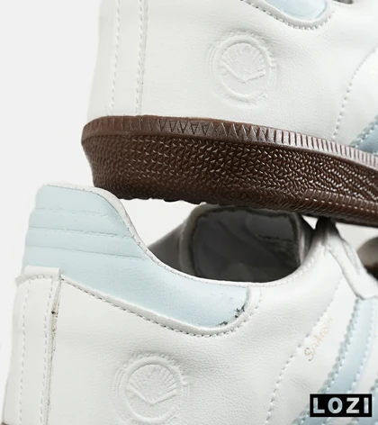 کفش کتانی مردانه و زنانه سامبا سفید آبی قهوه ای ADIDAS Samba مدل 7219