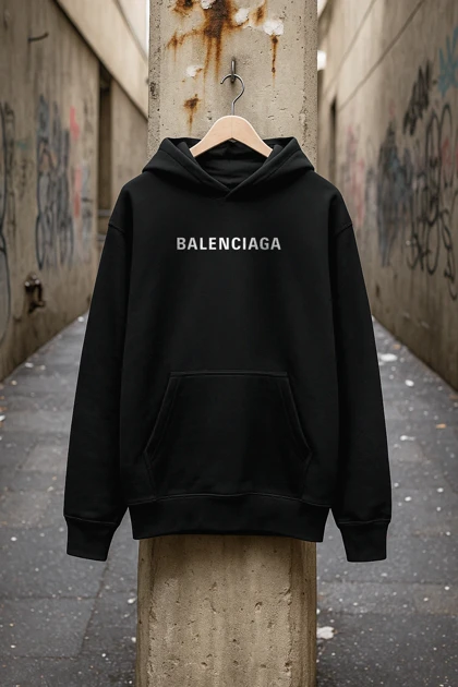 هودی مشکی اسپرت مدل Balenciaga - فواصل