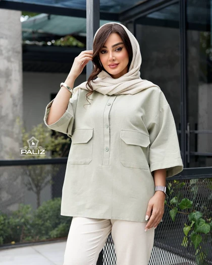 مانتو لینن رنگی