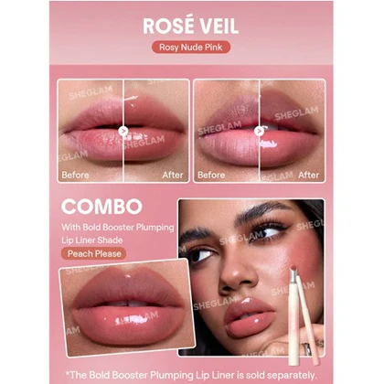 لیپ پلامپر حجم دهنده لب شیگلم مدل Bold Booster رنگ Rosé Veil