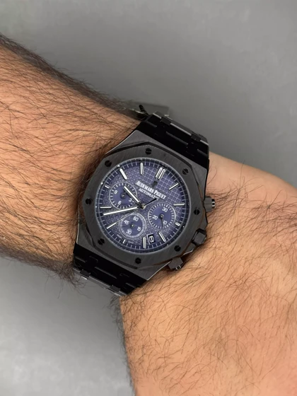 ساعت مچی اودمار پیگه کورنوگراف بند مشکی صفحه سرمه ای Audemars Piguet