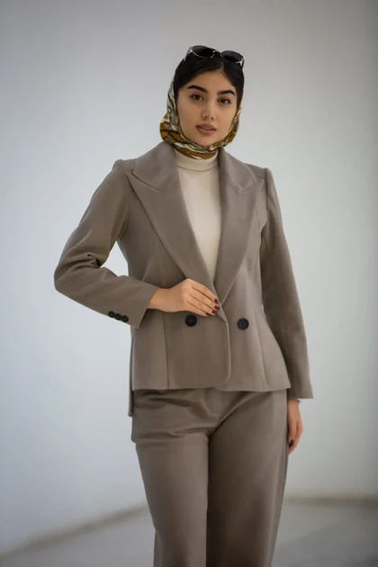 کت زنانه یقه بلیزر بغل چاک