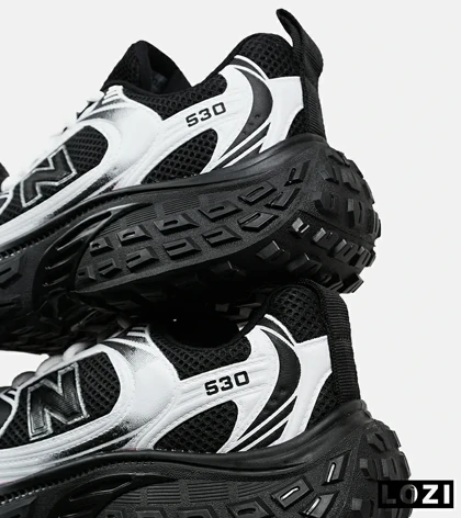کفش کتانی مردانه و زنانه سفید مشکی NEW BALANCE 530 V02